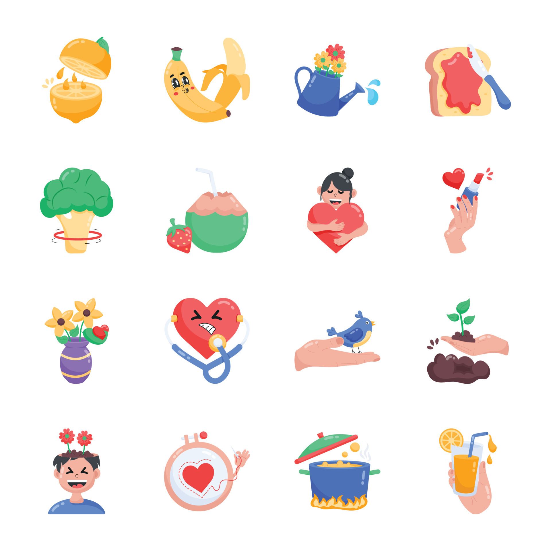 Collection Of Healthy Diet And Self Care Stickers 21770353 Vector Art tips-for-healthy-food