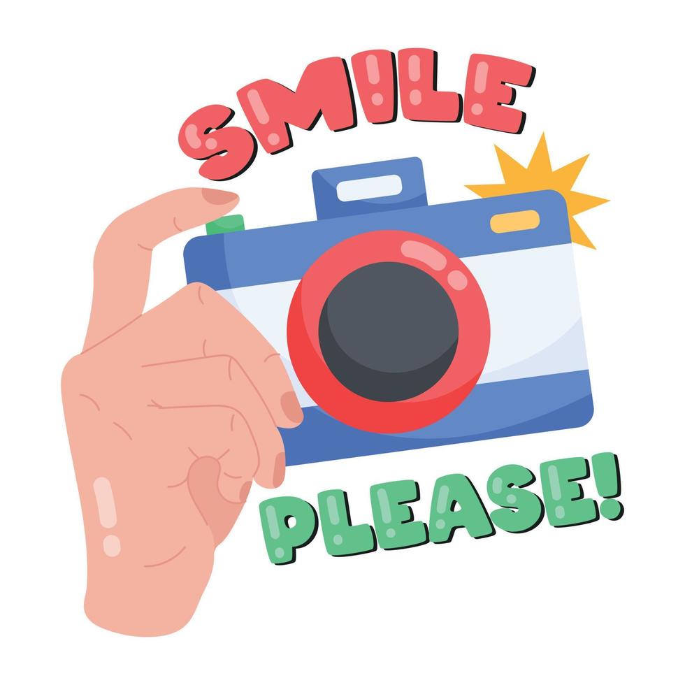 Trendy Smile Please vector