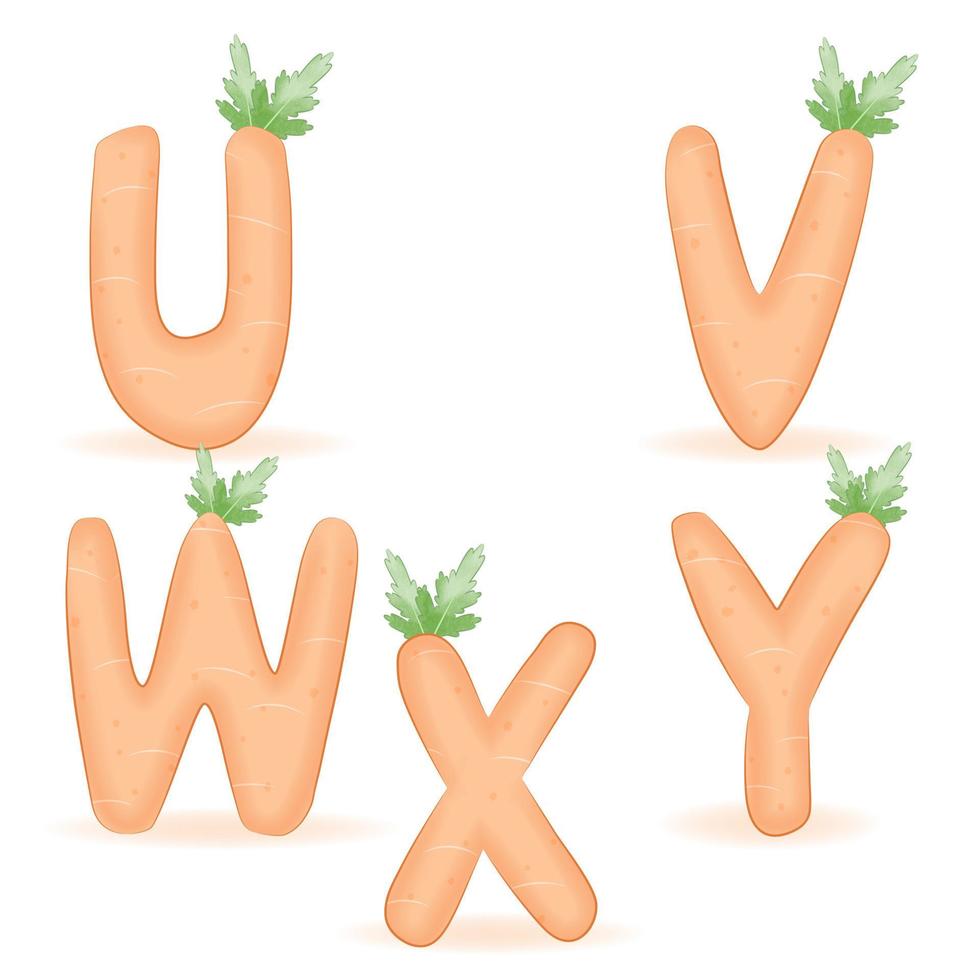 Cute Carrot Alphabet decoration illustration vector