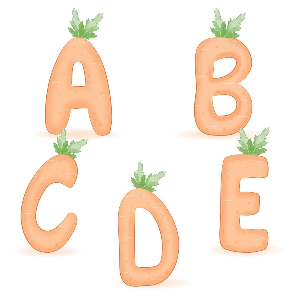 linda Zanahoria alfabeto decoración ilustración vector
