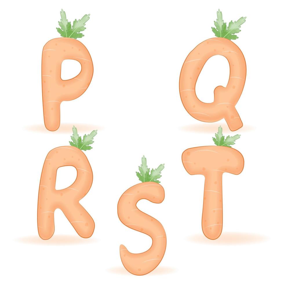 Cute Carrot Alphabet decoration illustration vector