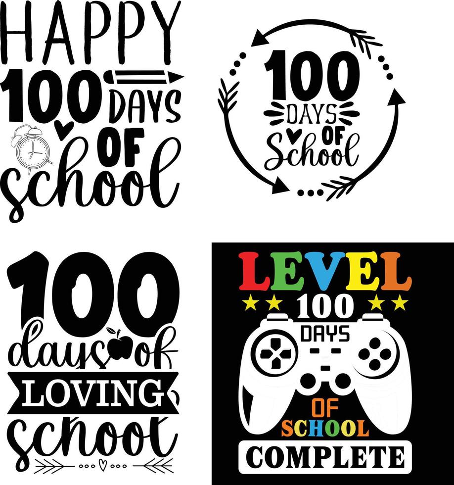 100 days Typography Vector T-Shirt Design