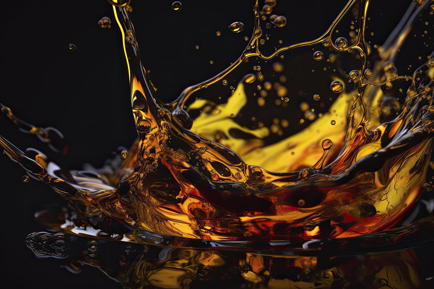 Oil splashes close-up photo