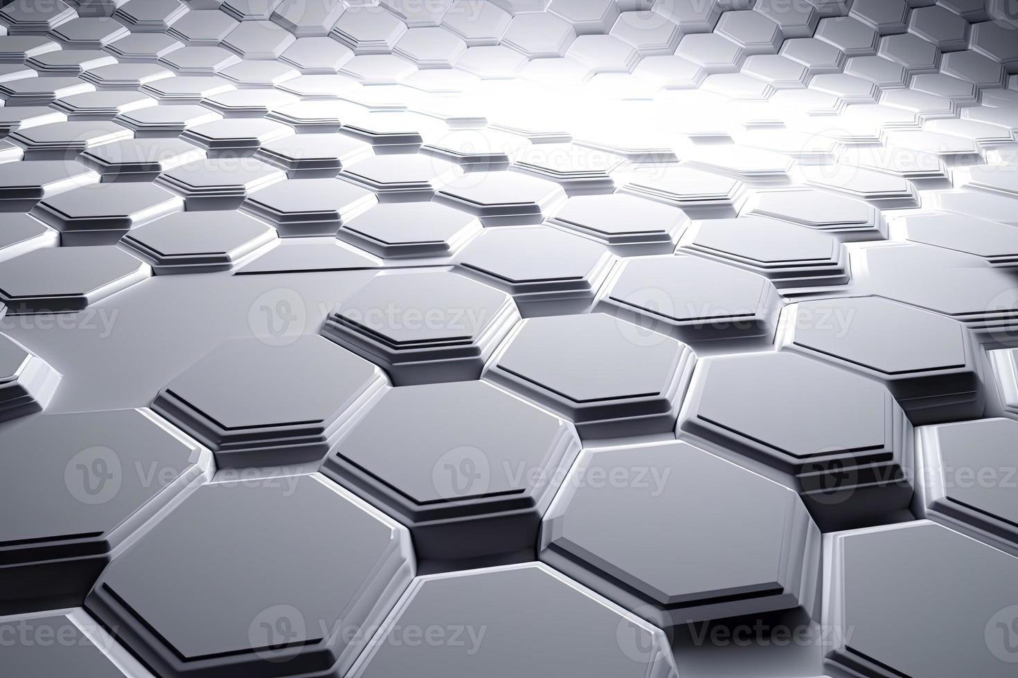 Abstract futuristic surface concept with hexagons. Trendy sci-fi technology background photo