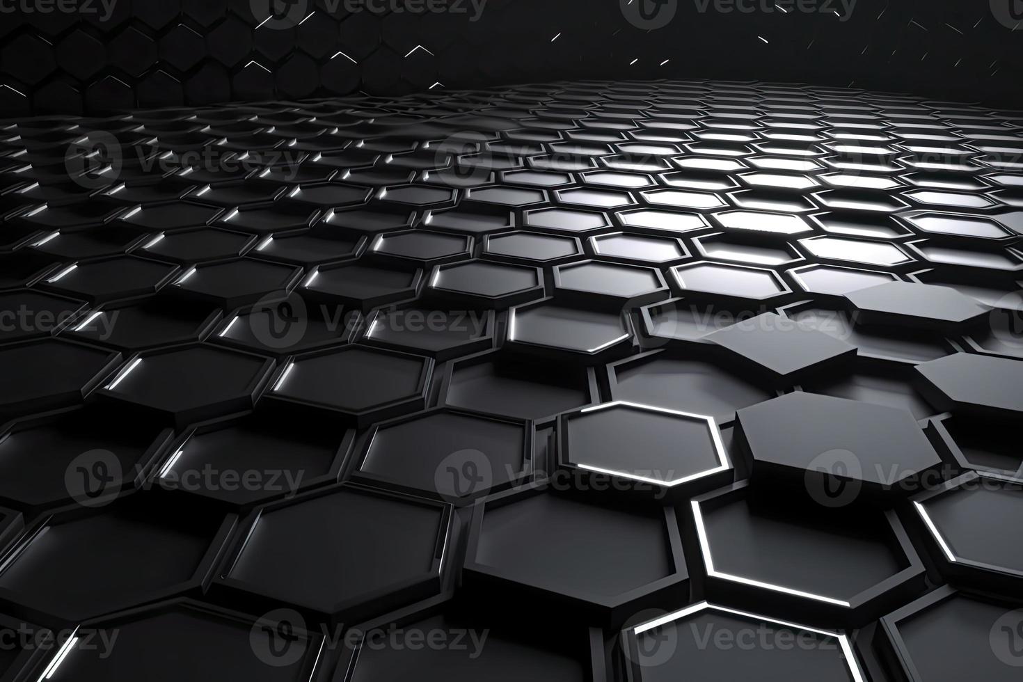 Abstract futuristic surface concept with hexagons. Trendy sci-fi technology background photo