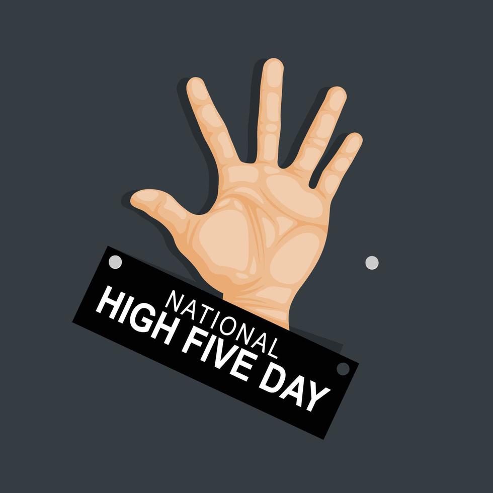 National High Five Day background. vector