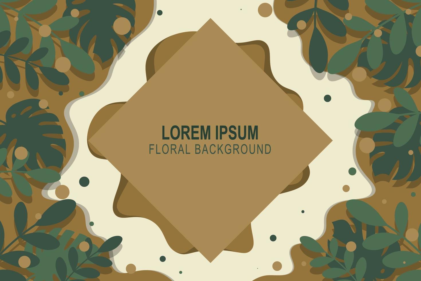 Floral frame banner background with leaves. vector