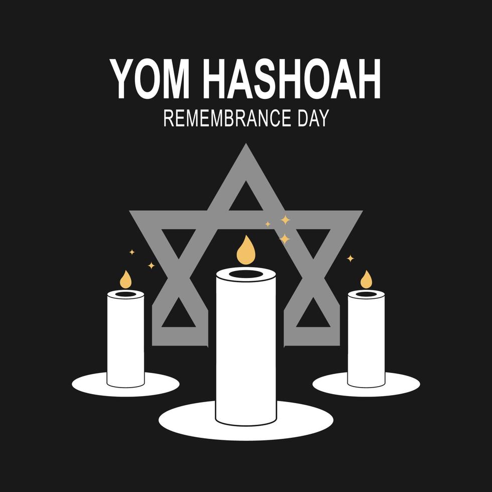 Yom Hashoah Remembrance Day background. vector