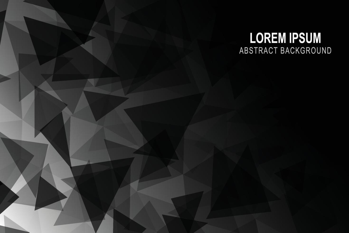 Abstract black triangles polygonal banner background. vector