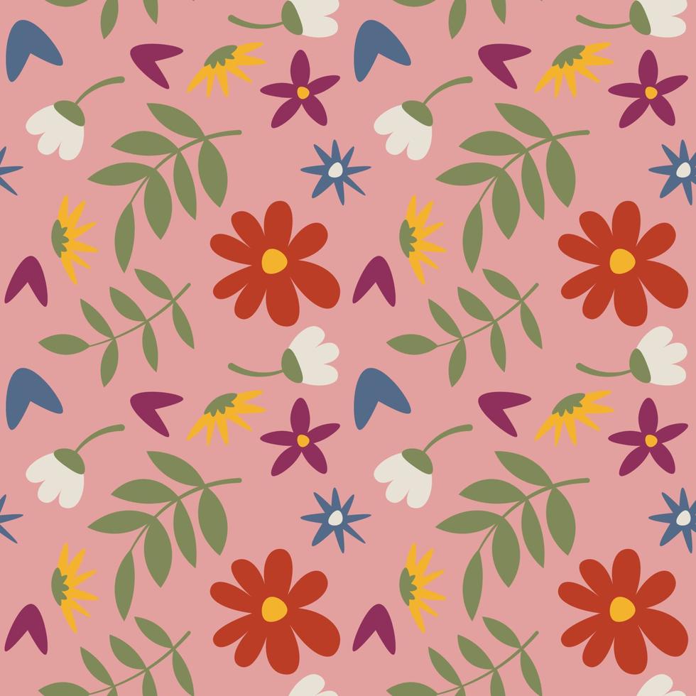 Floral shape seamless pattern. vector