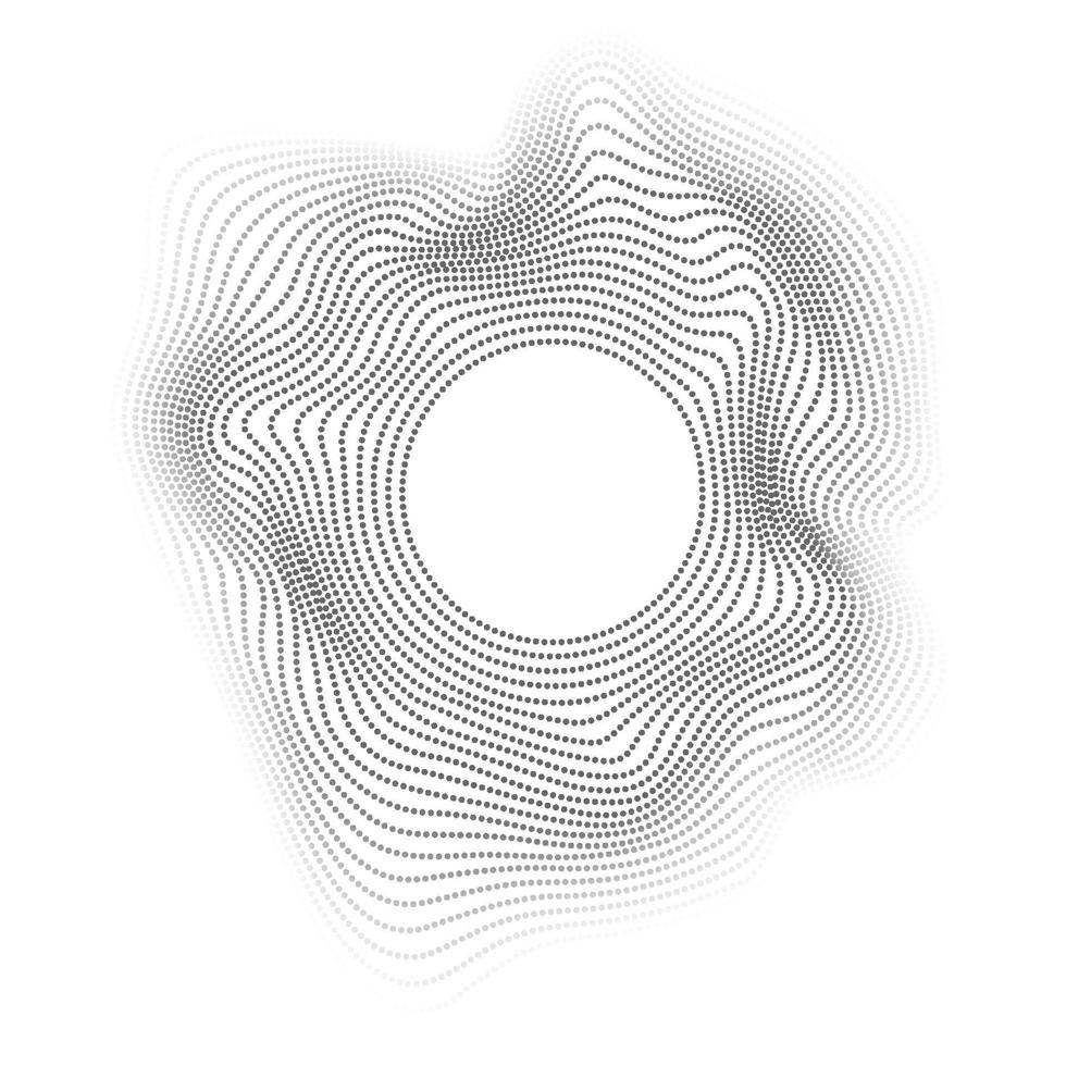 negro punto trama de semitonos con blanco espacio en el medio. vector