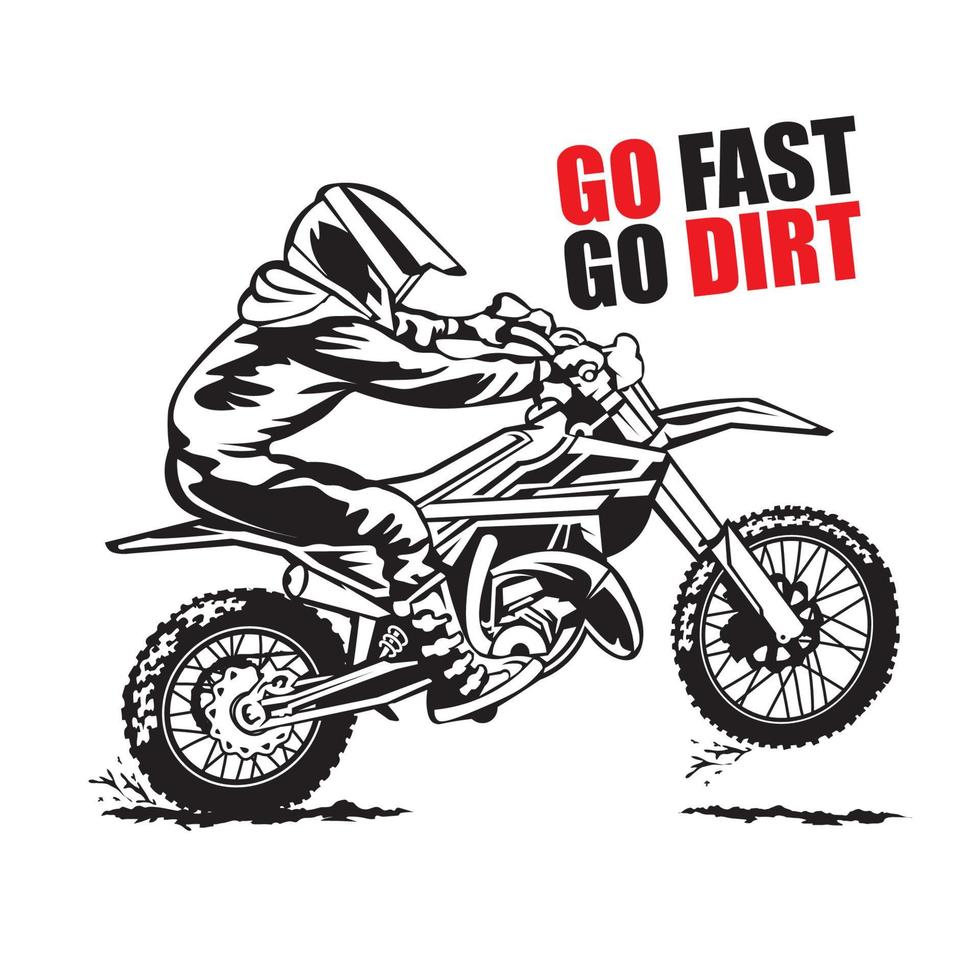 motocross enduro vector ilustración, Perfecto para t camisa diseño y campeonato evento logo diseño