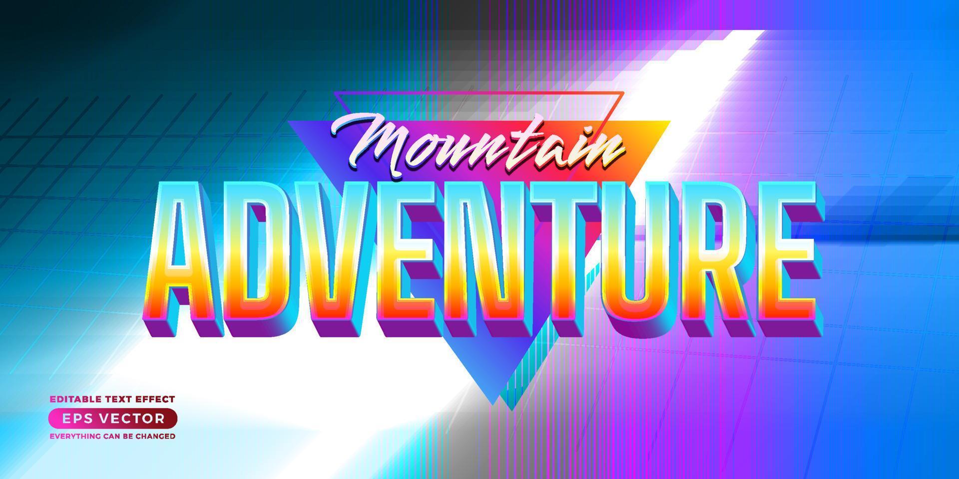 135 Mountain Adventure editable text effect style vector