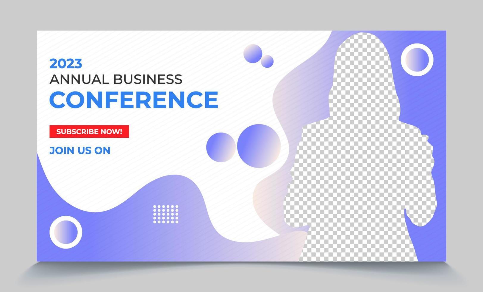 Annual business conference report video thumbnail post ready file vector eps