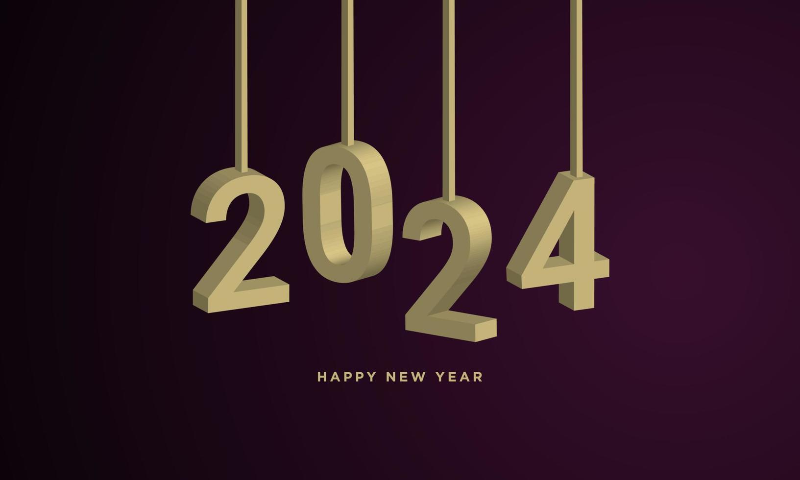 2024 Happy New Year Background Design. vector