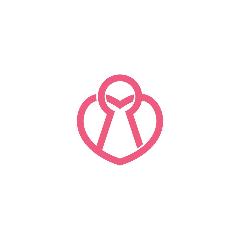 keyhole love heart logo vector