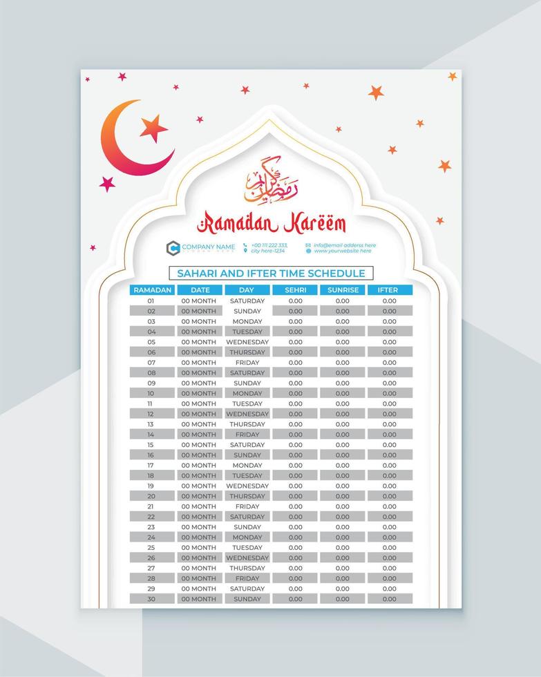 ramadan calendar ramadan schedule ramadan iftar time islamic
