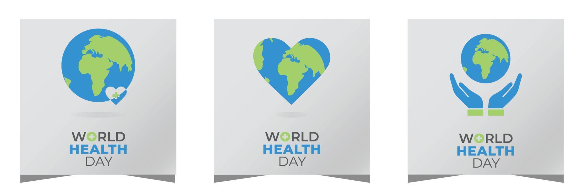 The set of world health day social media post template vector