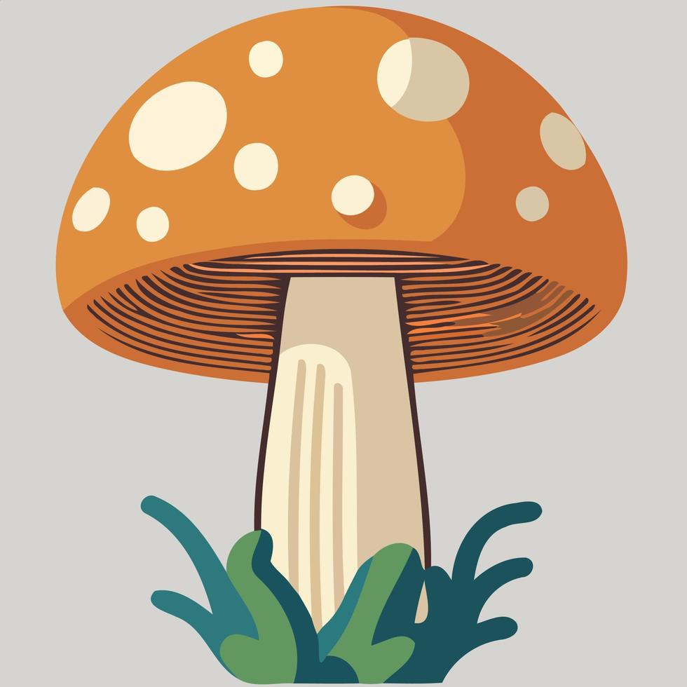mushroom organism fungus colorful in soil isolated vector