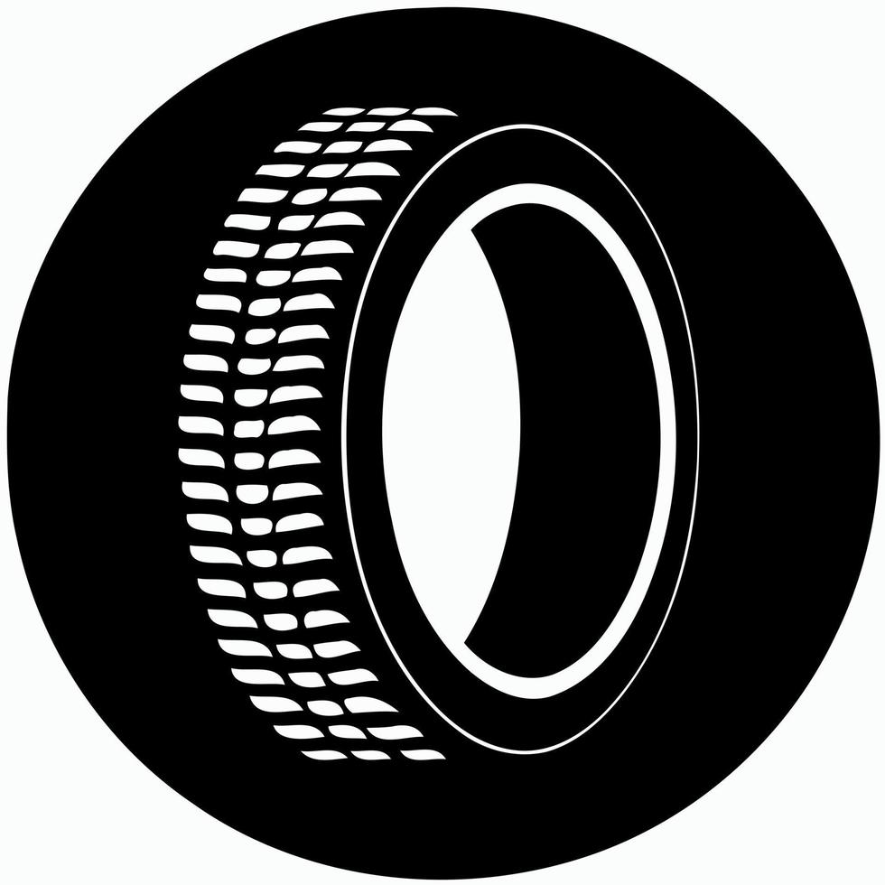 passenger car tire black and white vector