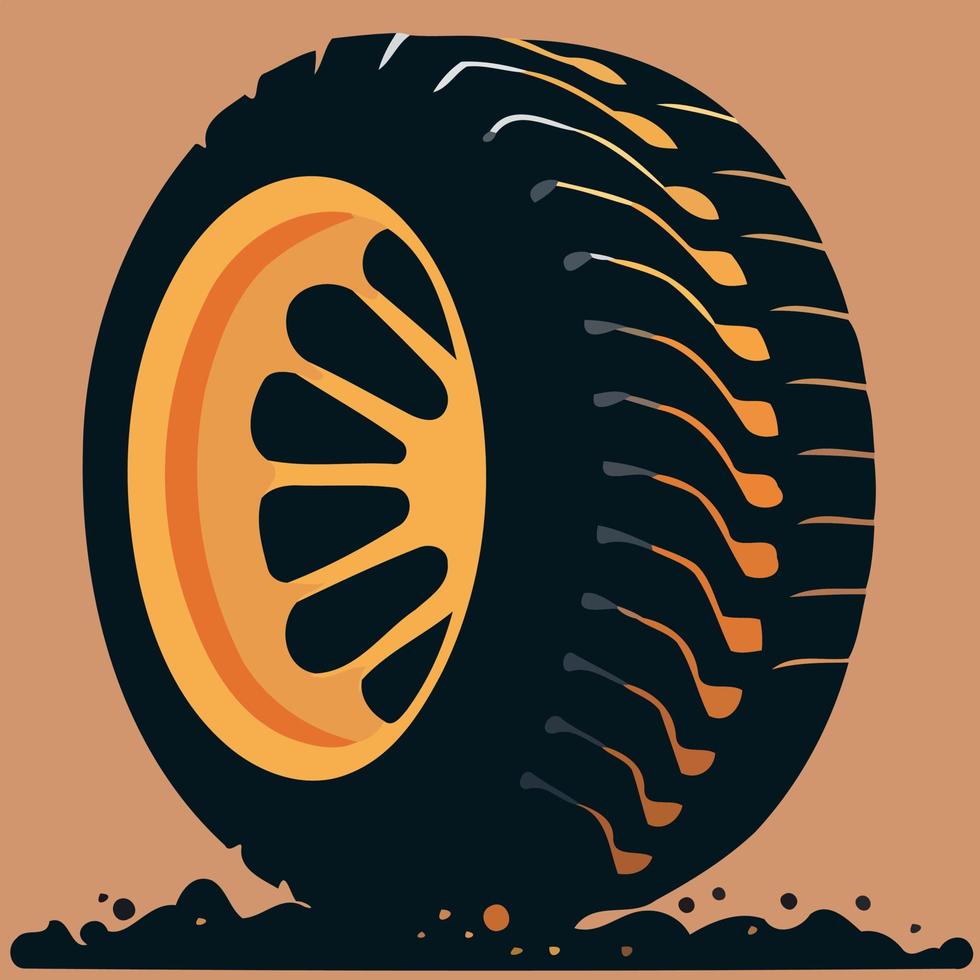 passenger car tire colored vector