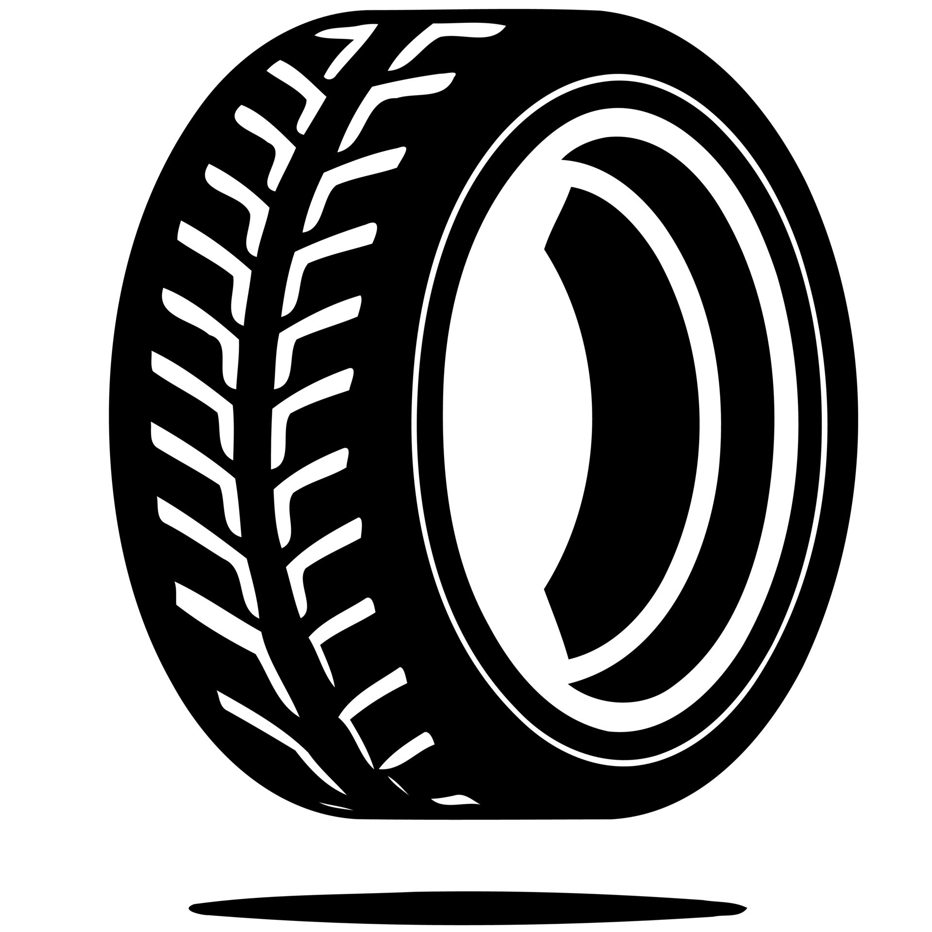 Tire Clipart Black And White
 passenger car tire black and white Vector Art at Vecteezy