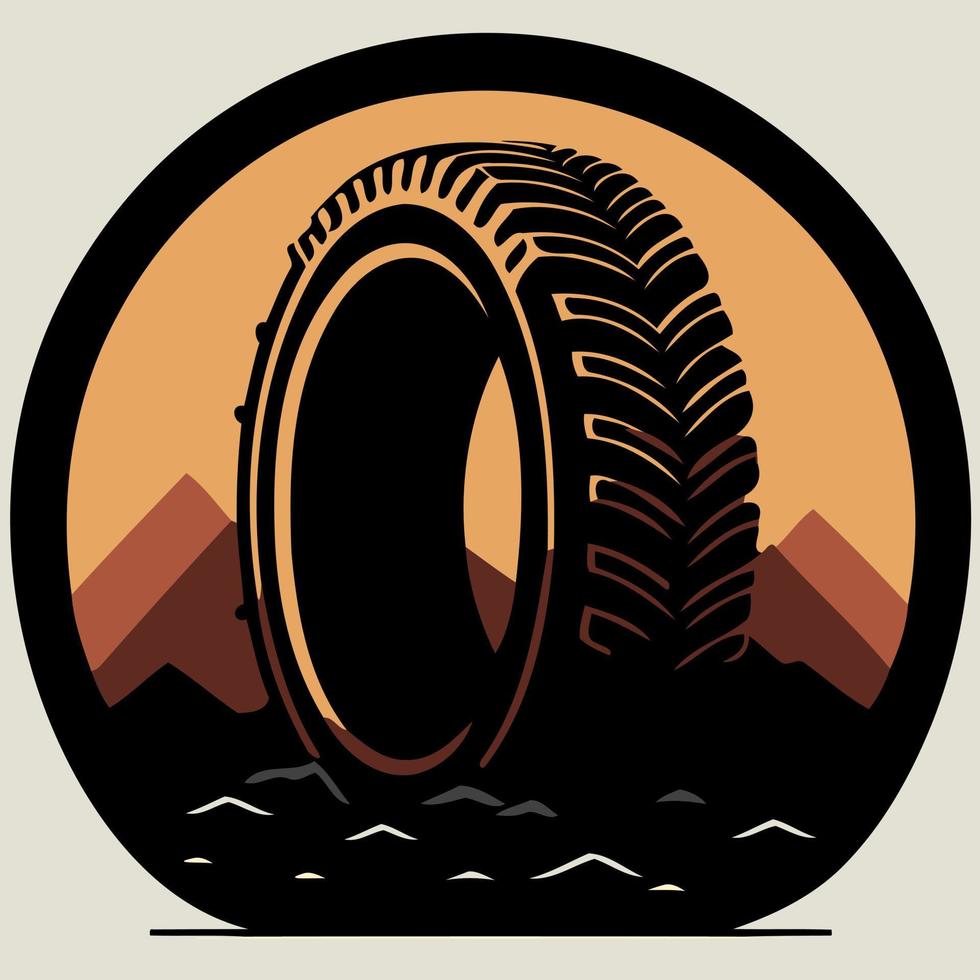 passenger car tire colored vector