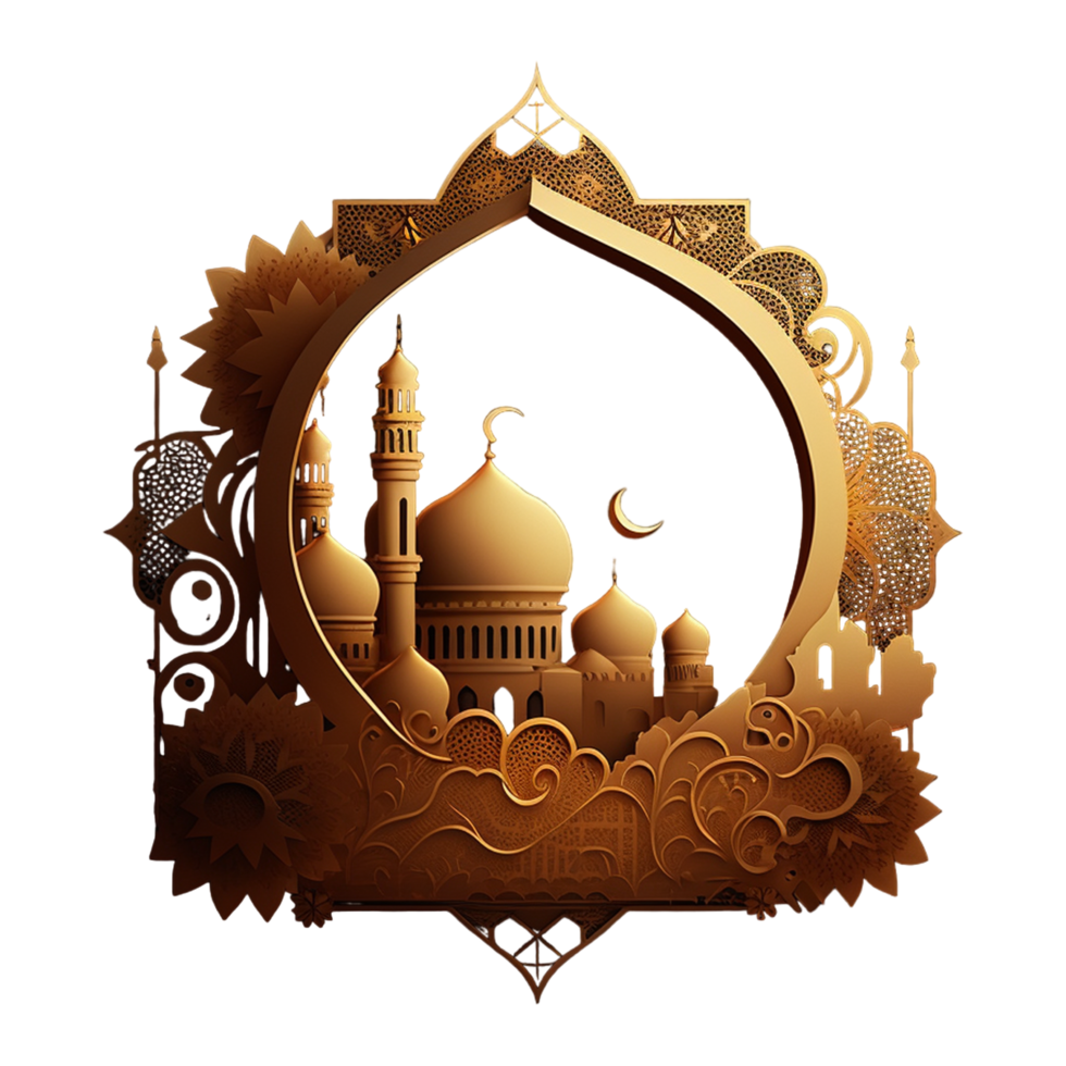 Creative Golden Ramadan Kareem Mosque png