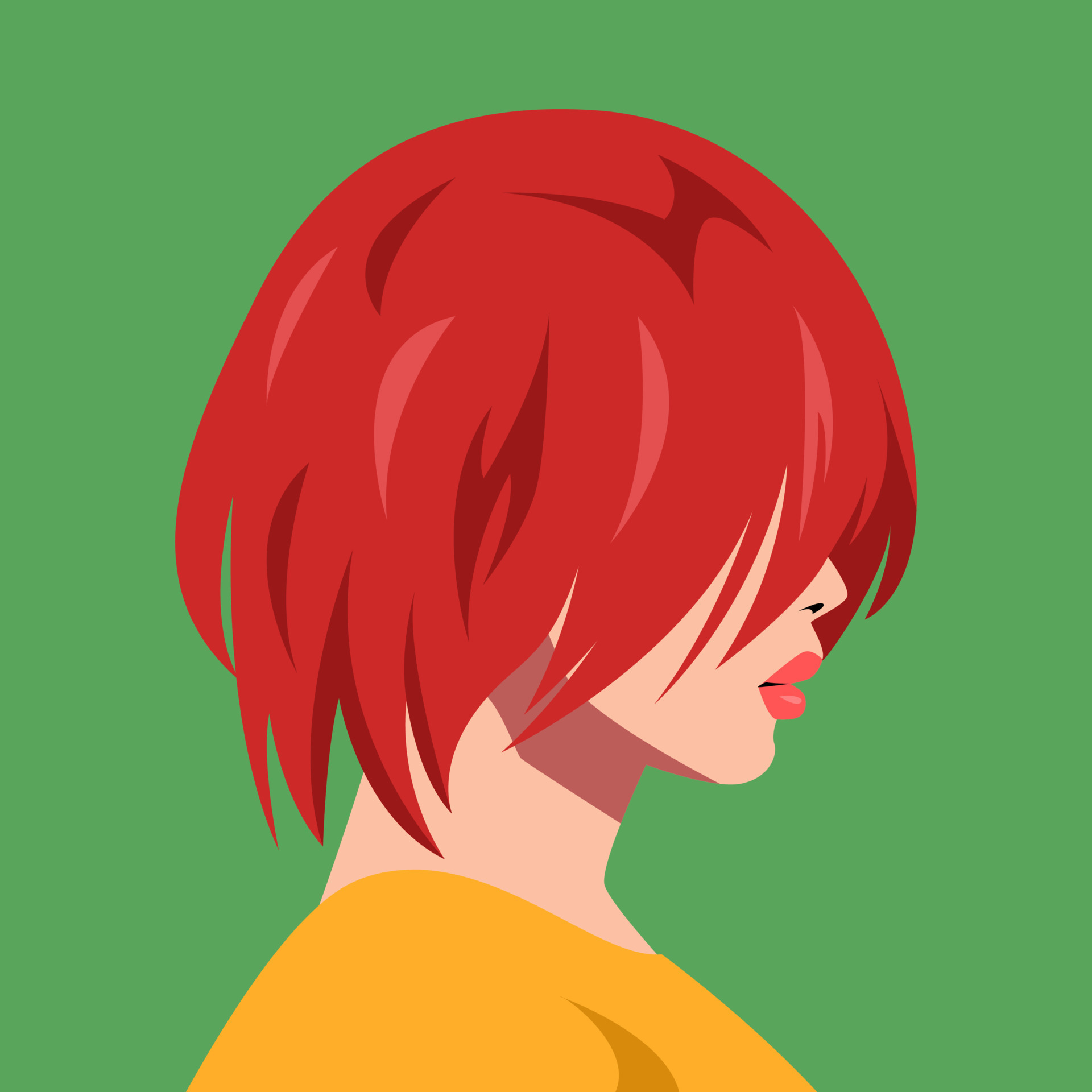 Cartoon little girl front and profile side view Vector Image