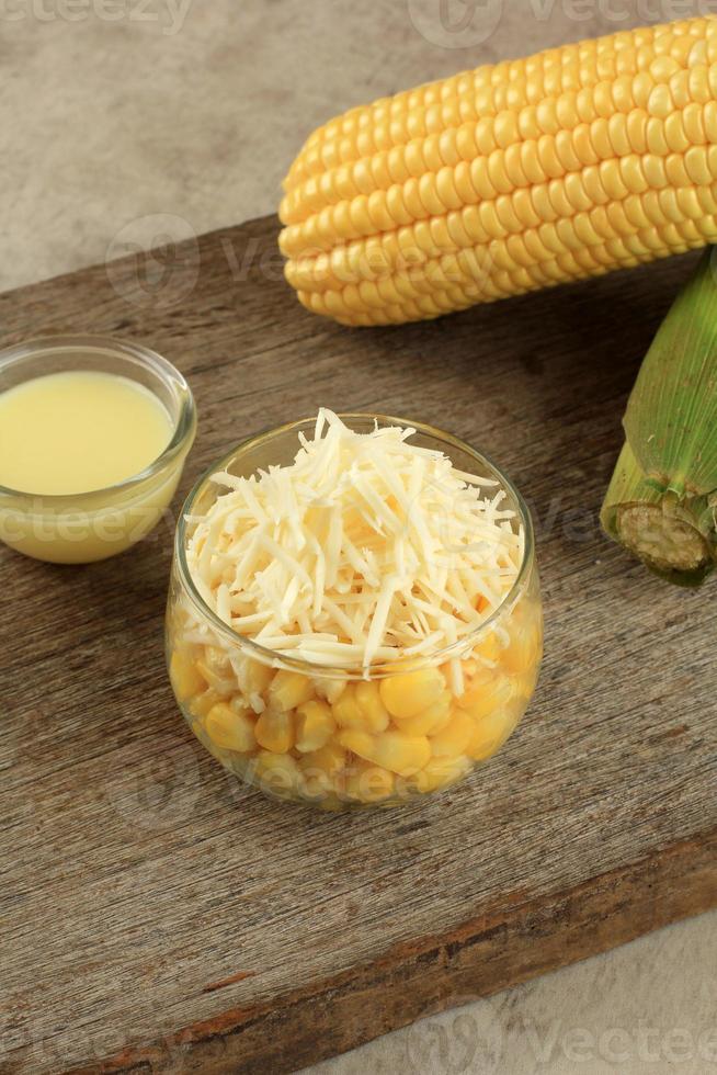 Creamy Corn with Cream and Grated Cheese photo