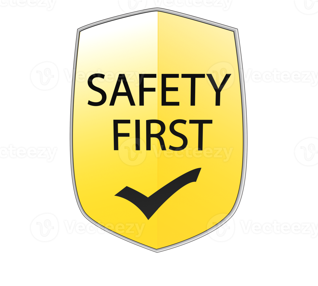 sign yellow gradient color security safety first right symbol dangercaution protection health care emergency attention warning safety first risk accident label construction alert roadsign.3d render png