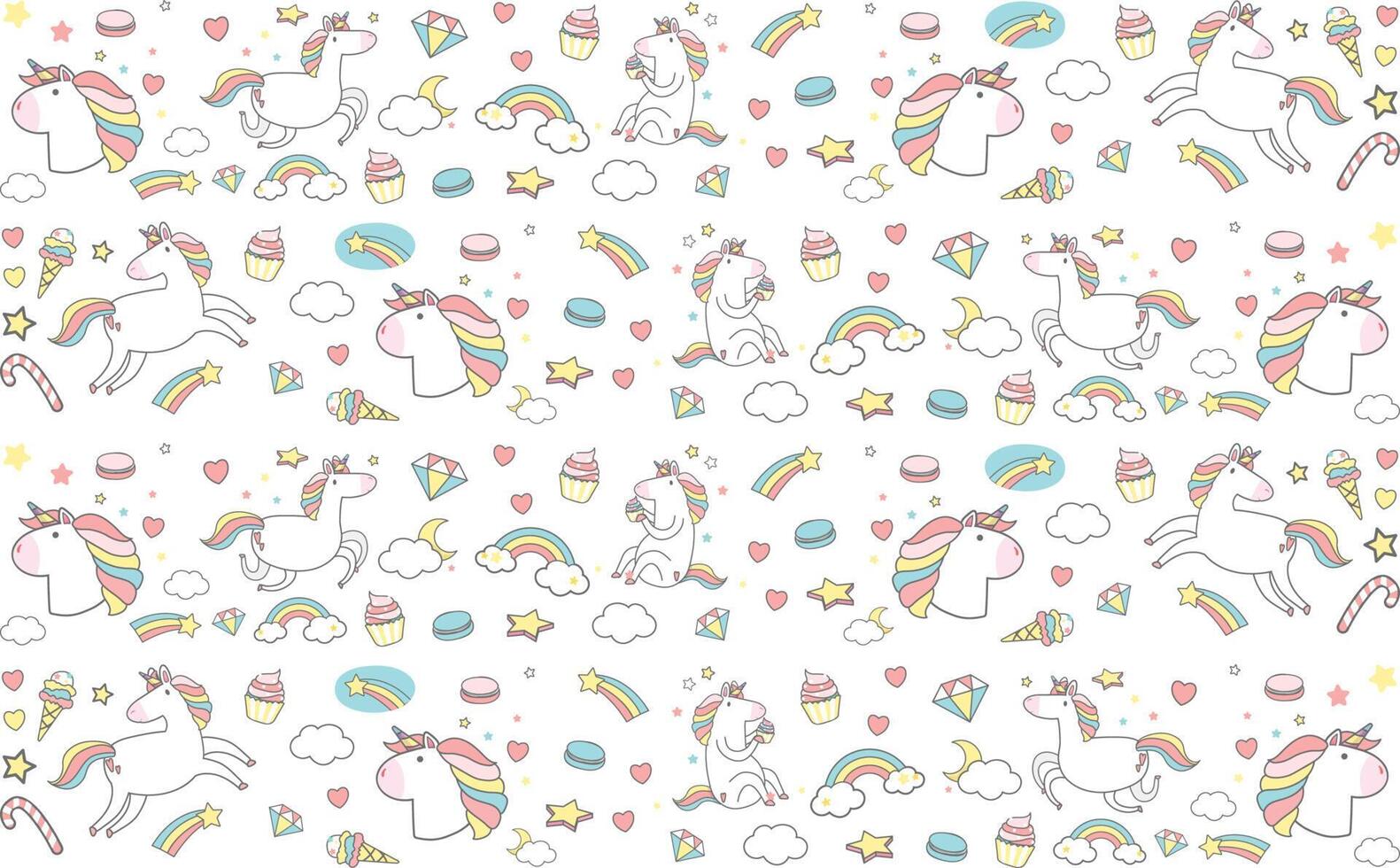 Vector illustration of cute unicorn doodle. Suitable for birthday, poster, banner, card, etc