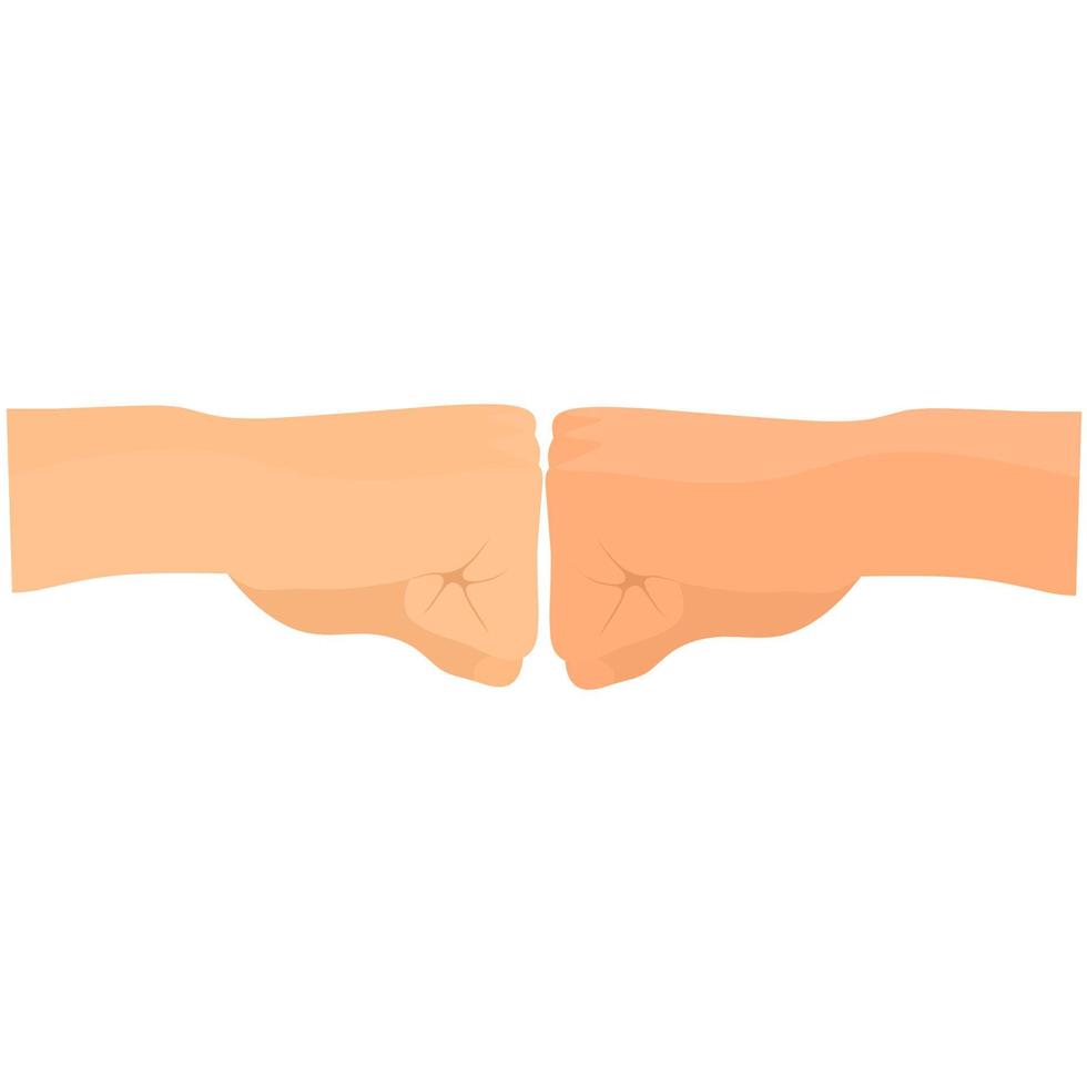 Greeting vector illustration of two male fists. Shaking hands during the corona pandemic on a transparent background