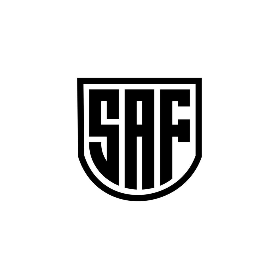 SAF letter logo design in illustration. Vector logo, calligraphy designs for logo, Poster, Invitation, etc.