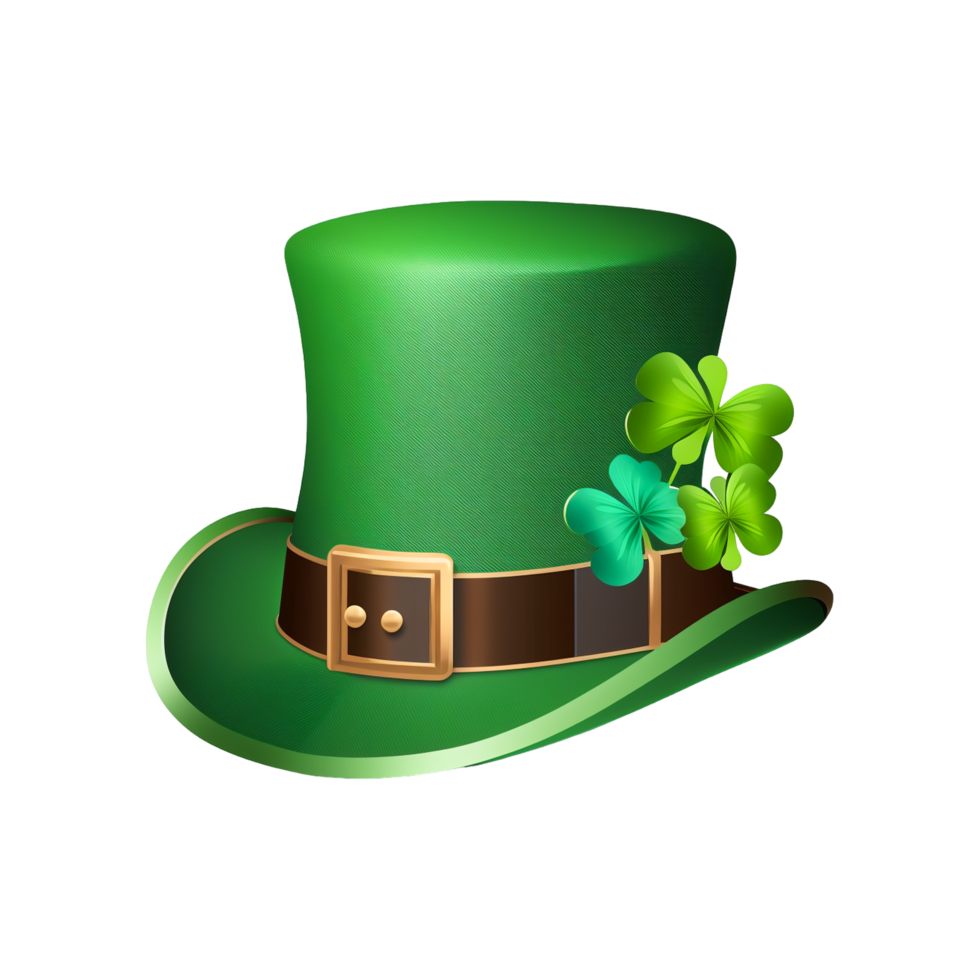 3d estéreo desenho animado trevo st patricks dia chapéu modelo png