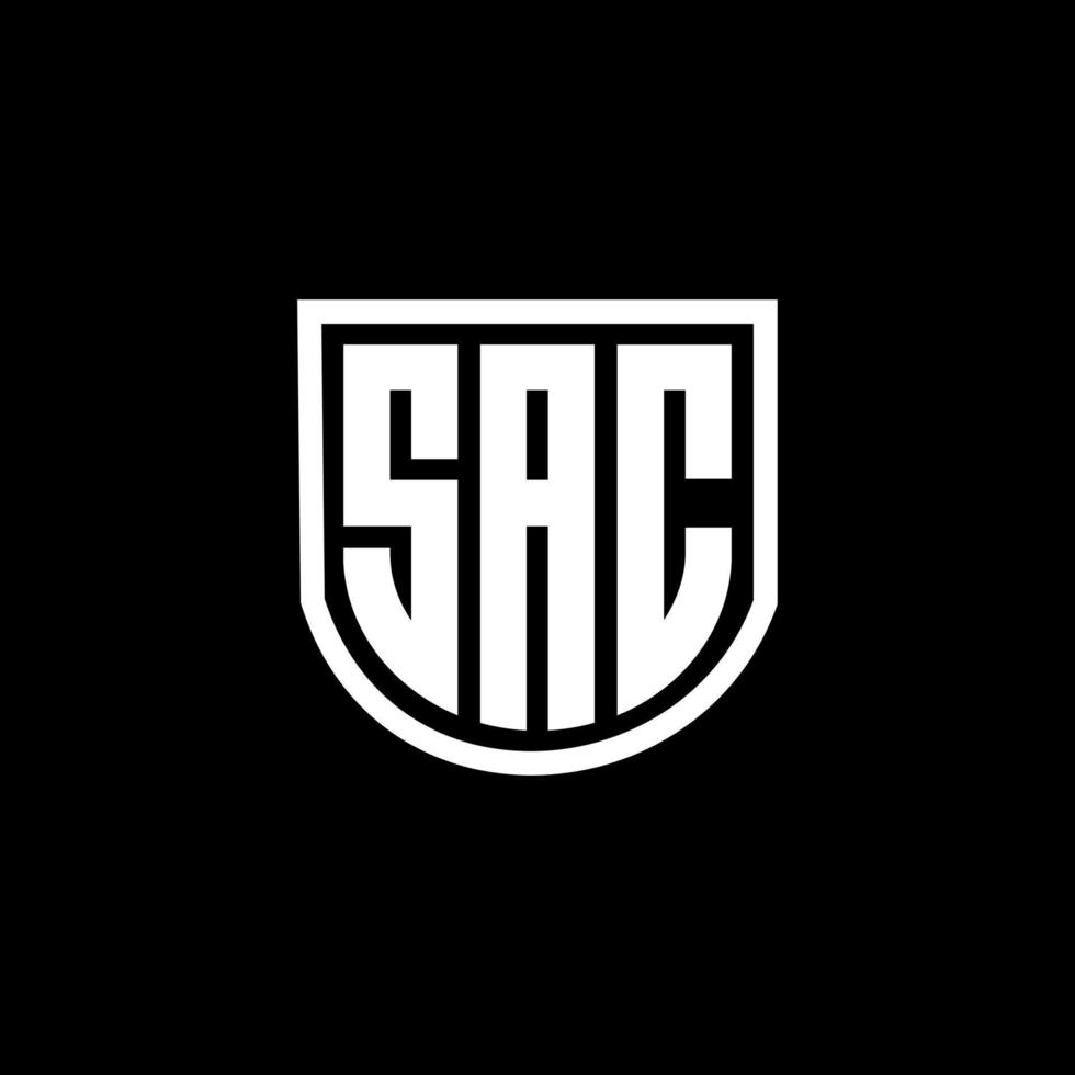 SAC letter logo design in illustration. Vector logo, calligraphy designs for logo, Poster, Invitation, etc.