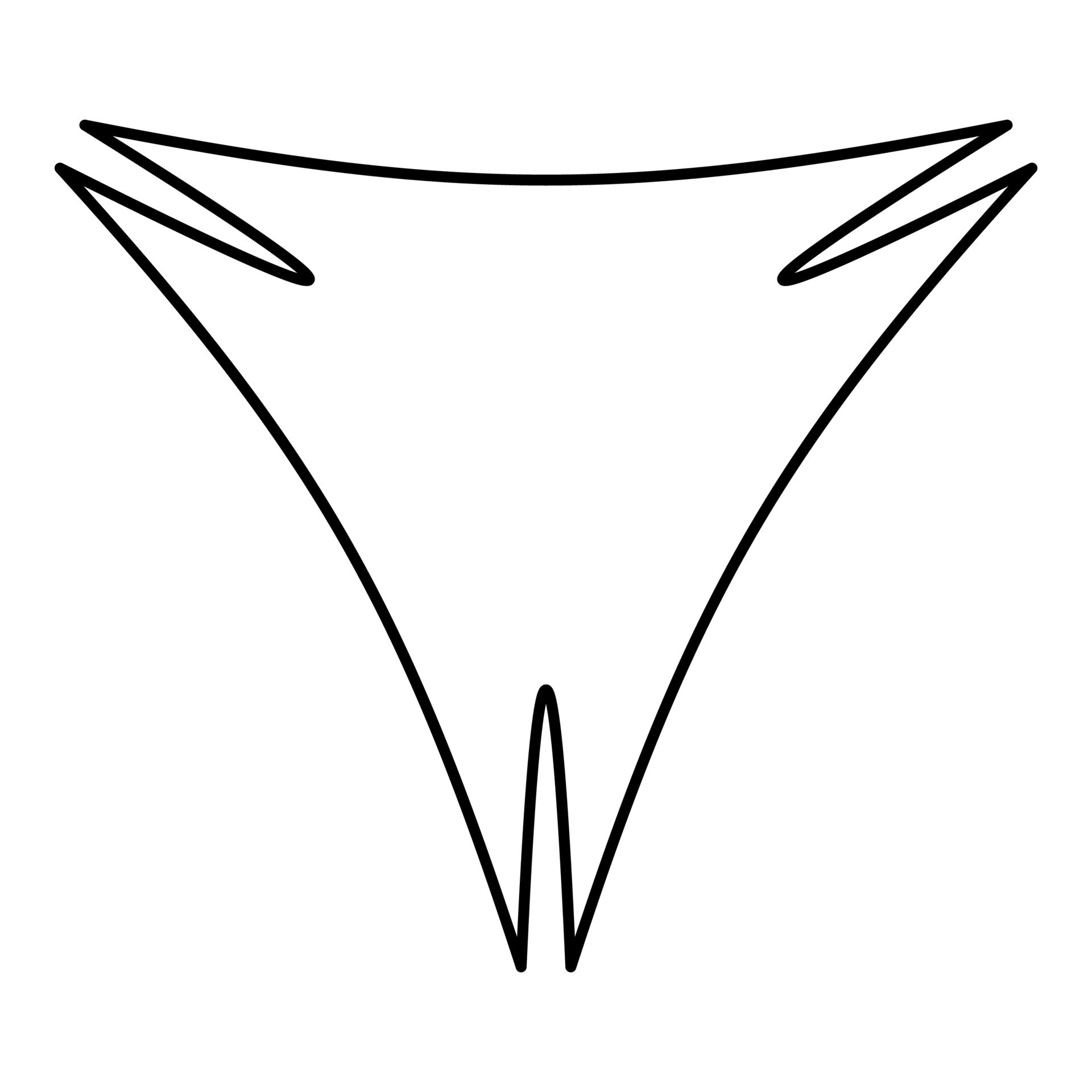 Triangle abstract shape for banner superhero sign contour outline