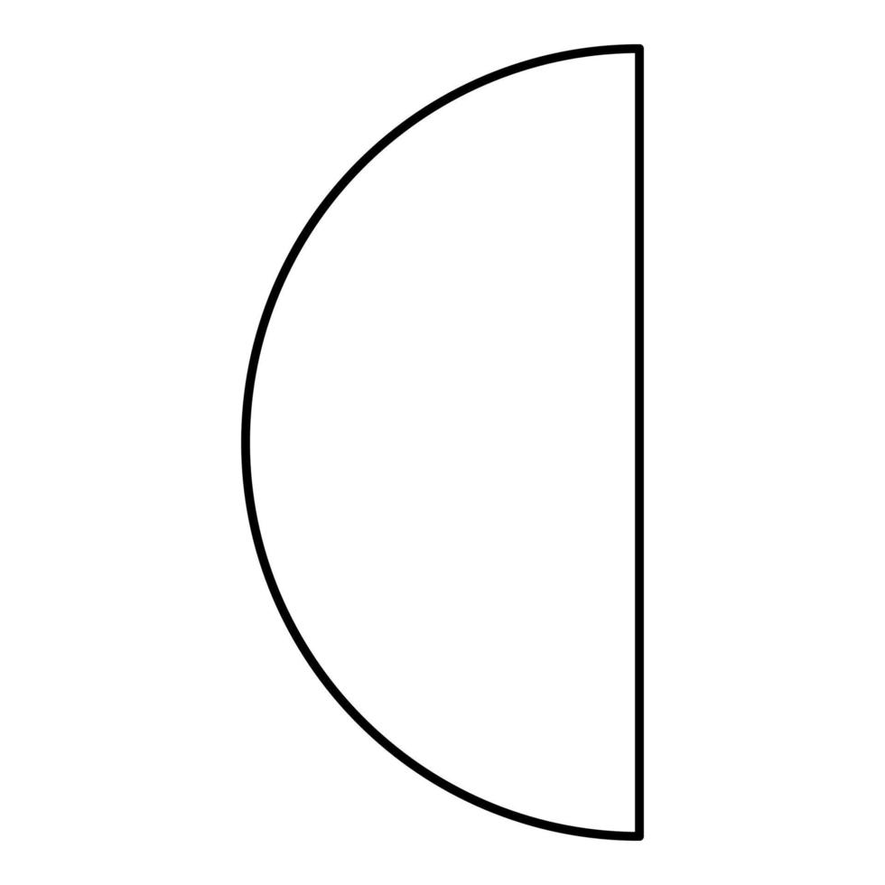 Part circle 12 2 two contour outline line icon black color vector illustration image thin flat style