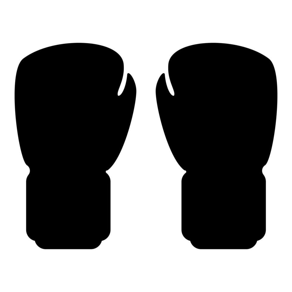 Box gloves pair fist protection equipment sportswear for punch workout sport icon black color vector illustration image flat style