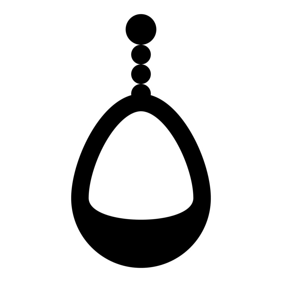 Ear-ring jewelry pendant earrings luxury bijou precious stone bijouterie adornment embellishment icon black color vector illustration image flat style