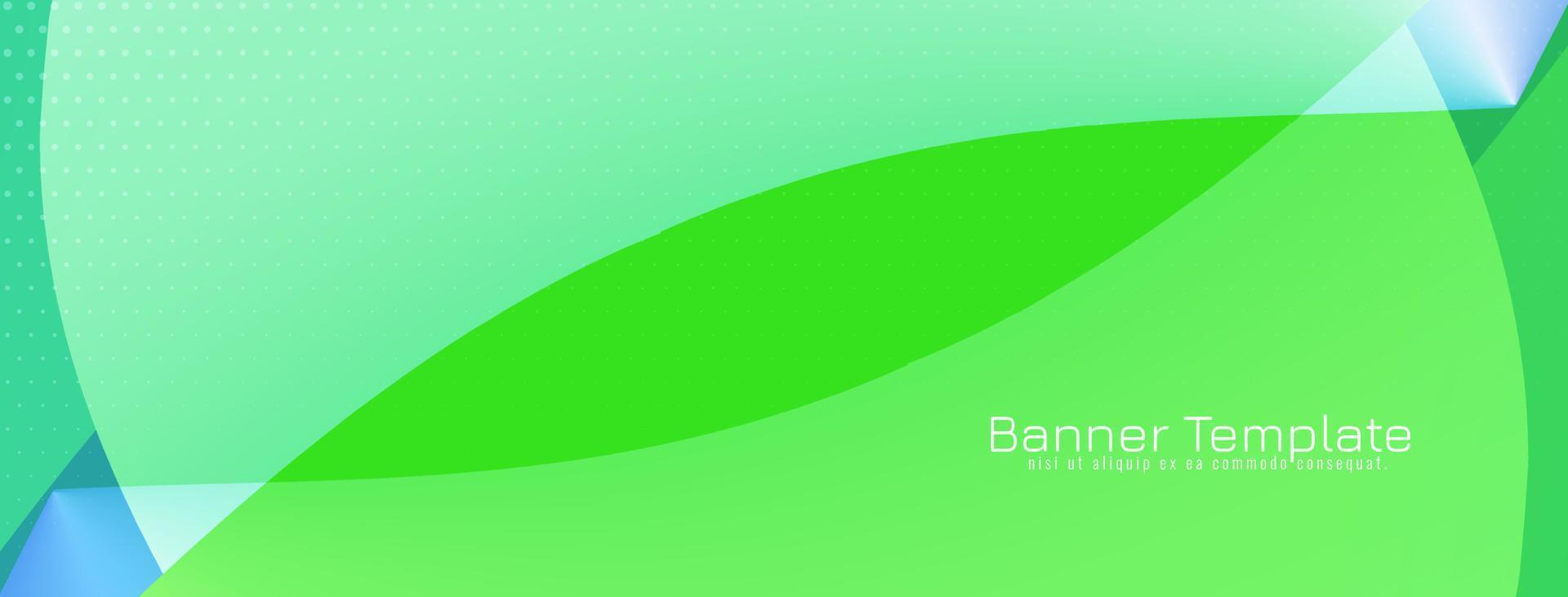 Soft green color elegant wave style banner design vector