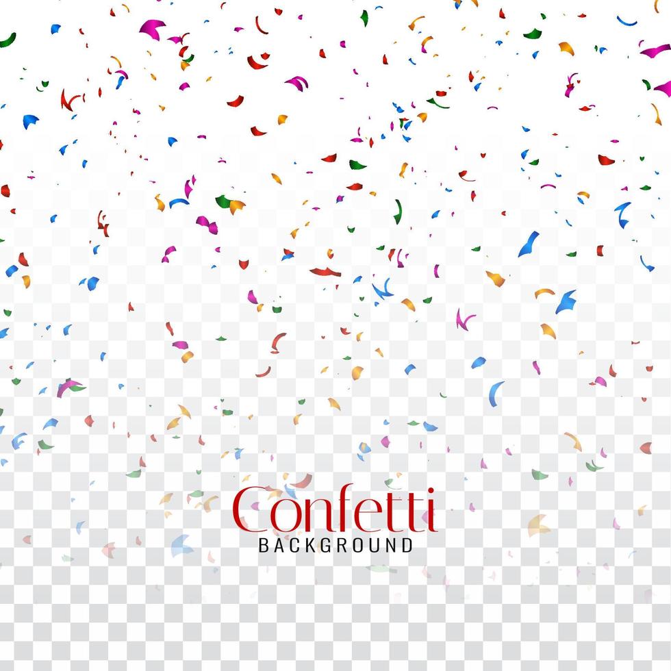 Abstract decorative colorful confetti transparent background vector