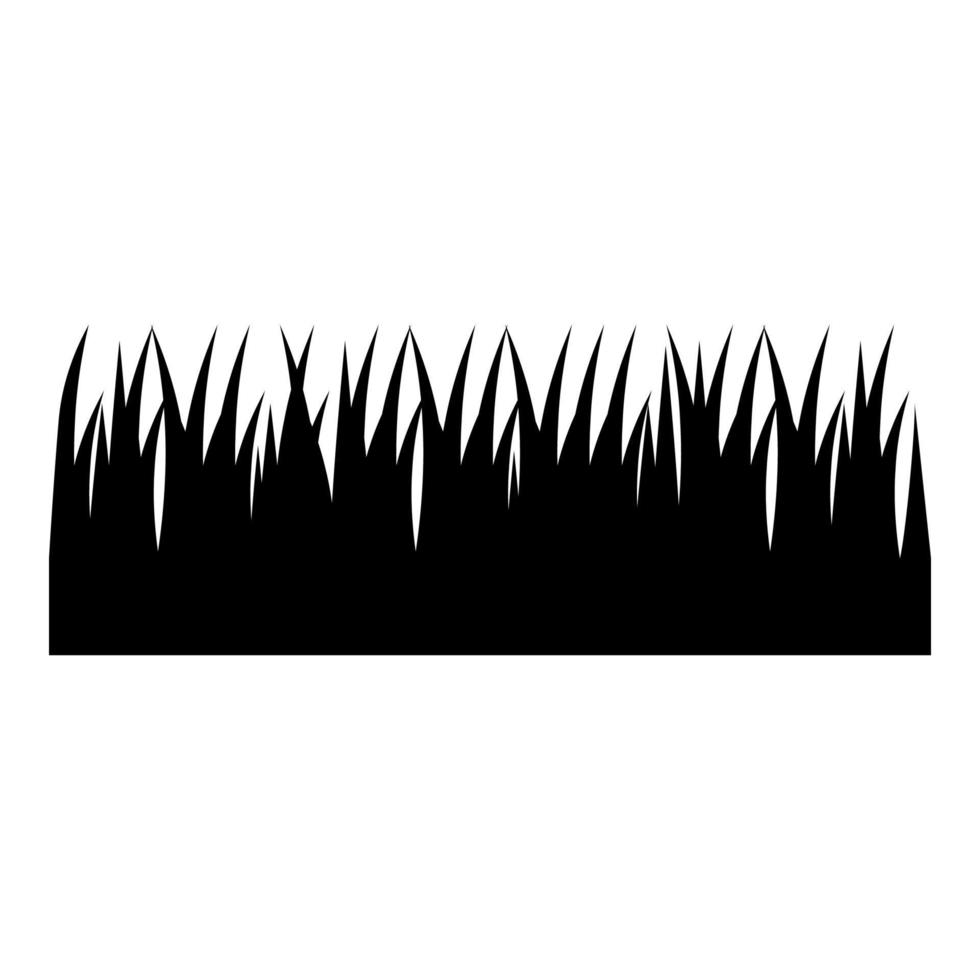 Grass border leaves icon black color vector illustration image flat style