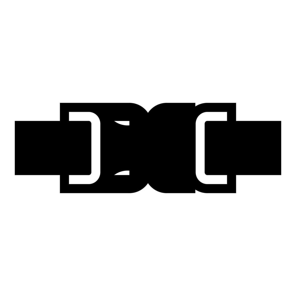 Buckle fastener clasp furniture for clothes system of fast snap join for backpack bag closed icon black color vector illustration image flat style