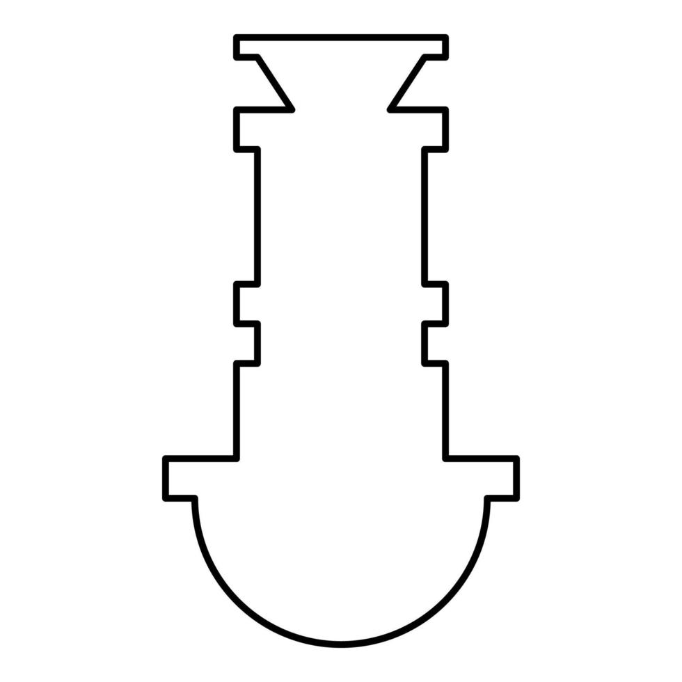 Siphon plumbing fixtures sewer drain under sink sewerage contour outline line icon black color vector illustration image thin flat style