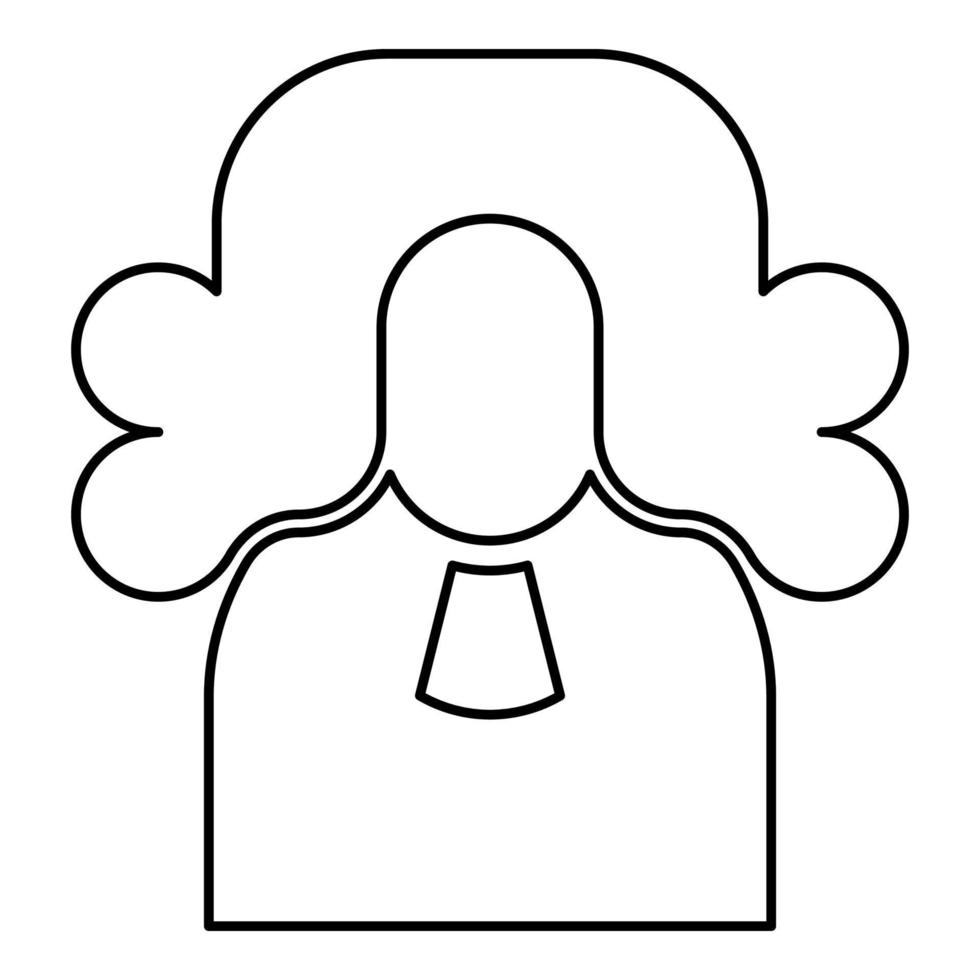 Judge lawyer jury avatar contour outline line icon black color vector illustration image thin flat style