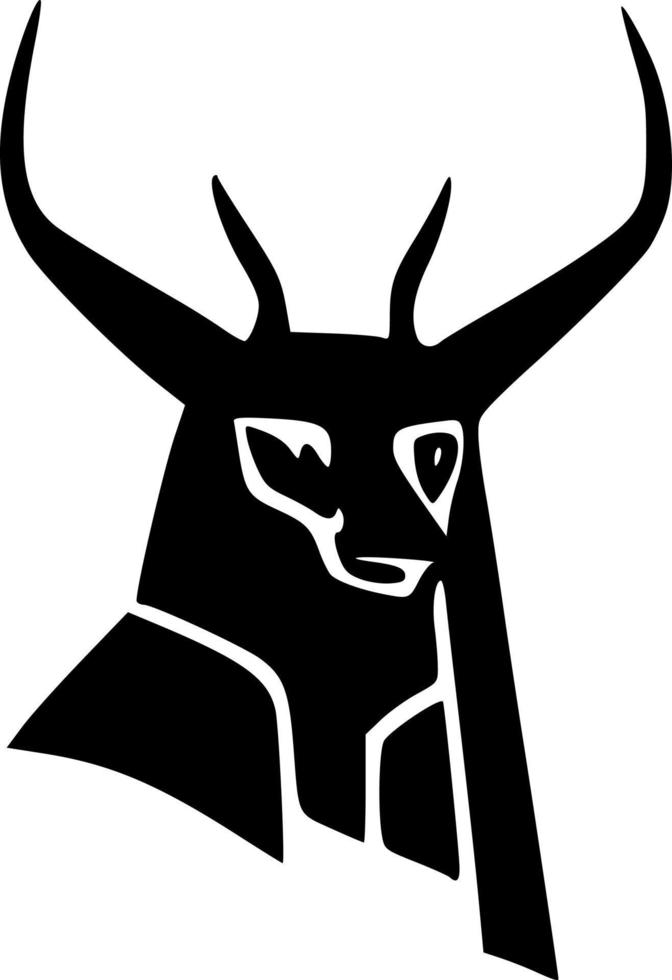 negro y blanco de anubis monstruo vector