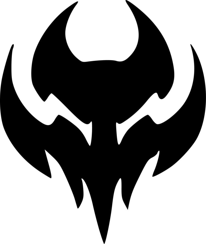 black and white of evil monster cartoon vector