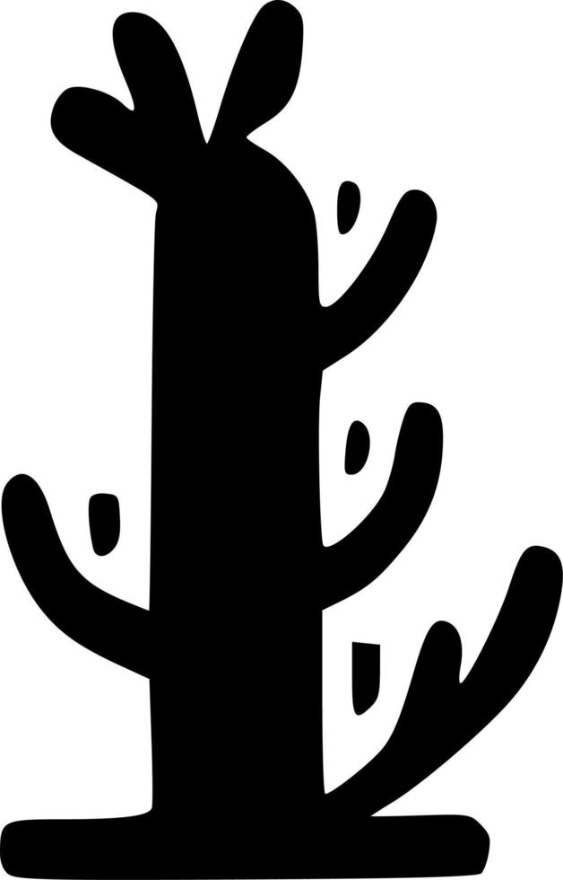 black and white of cactus icon vector