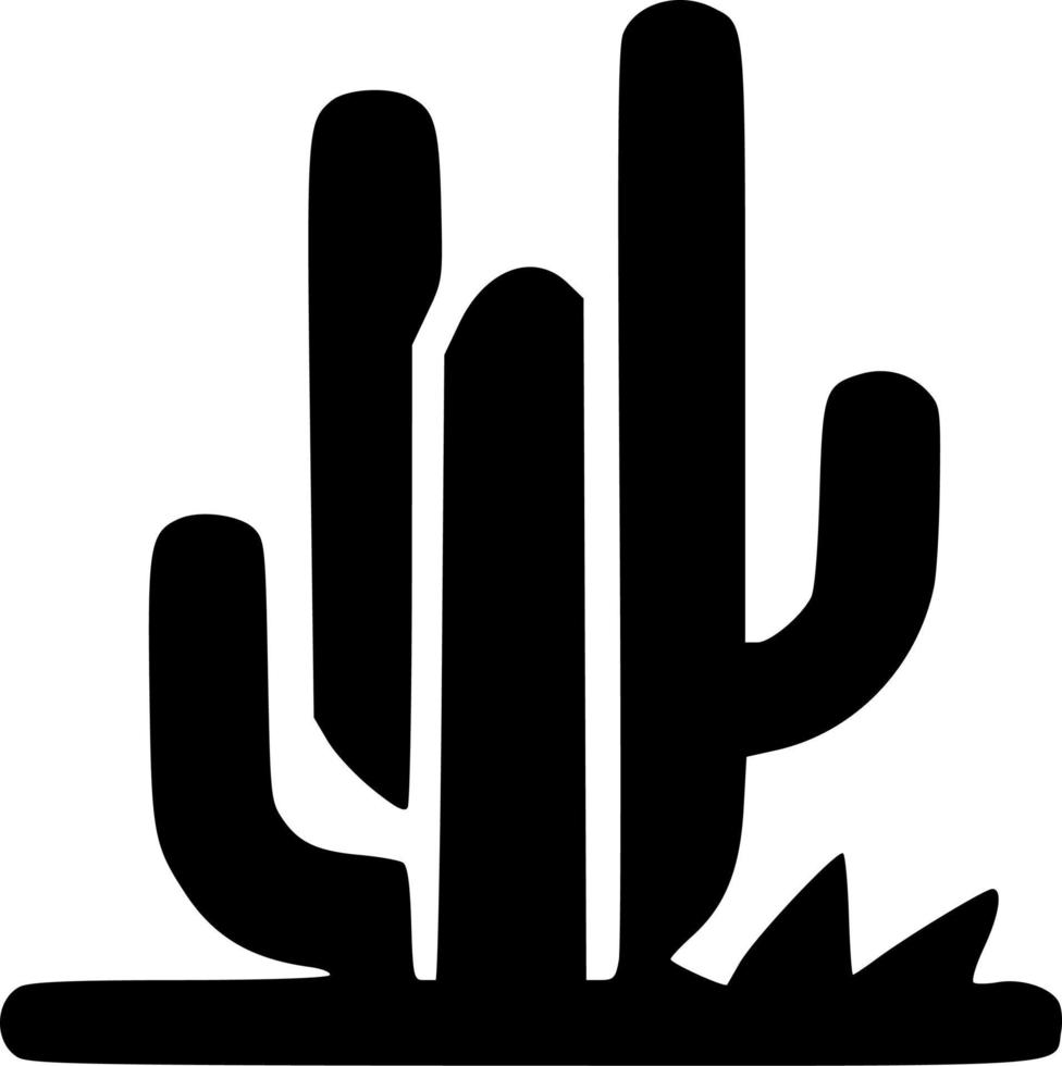 negro y blanco de cactus icono vector